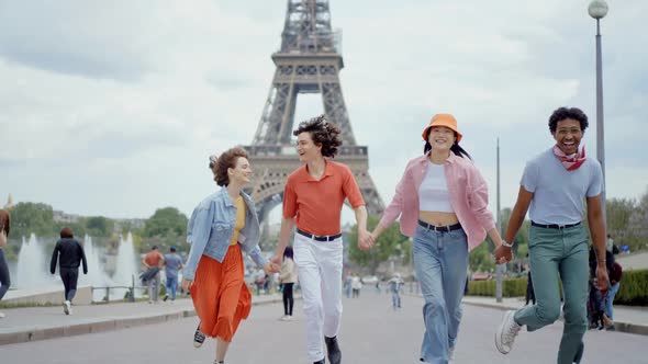 Group of teens in paris