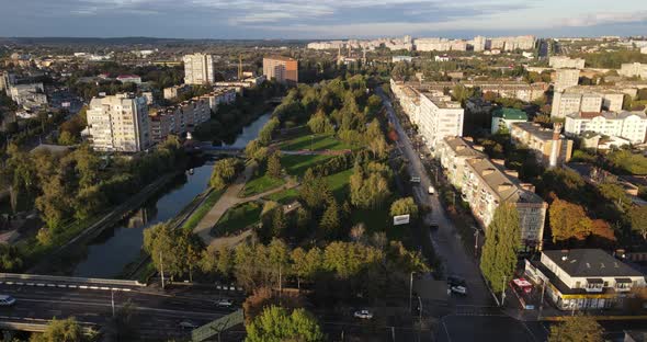 Ukraine City Rivne. Aerial Shot