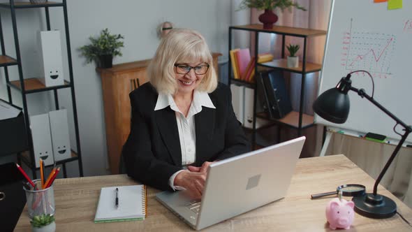 Business Woman Raises Finger Came Up with Creative Plan Feels Excited with Good Idea Inspiration