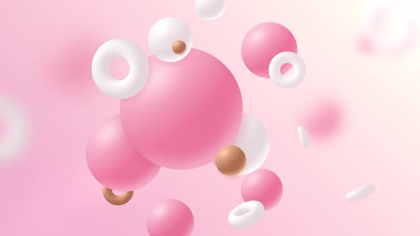 Soft Pastel Background With 3D Objects