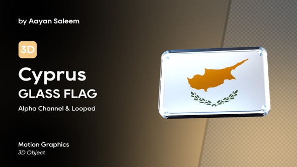 Cyprus Flag 3D Glass Badge