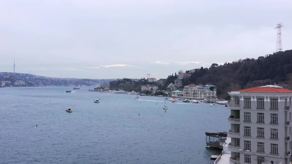 Istanbul Bebek Bosphorus Aerial View