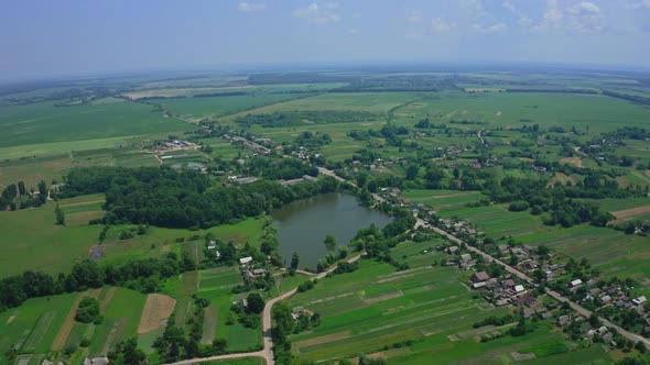 Aerial View Small Village Of Ukraine