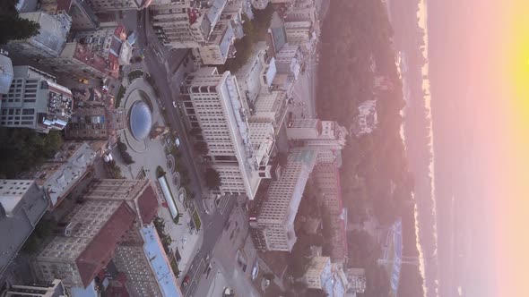 Vertical Video of the Center of Kyiv Ukraine