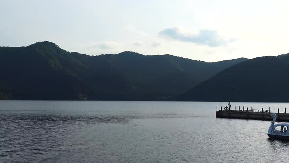 The view of Ashi lake from coast