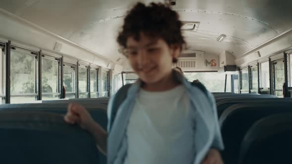 School Children Boarding Schoolbus