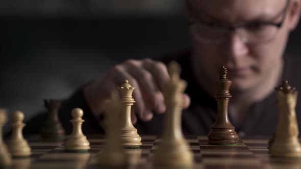 A Chess Game. Checkmate. The King Lies On The Chessboard.