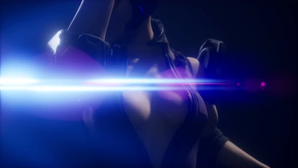 Cyberpunk Young Woman, Futuristic Style alt