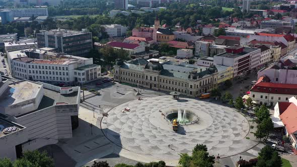 Aerial view of the center of Nitra in Slovakia