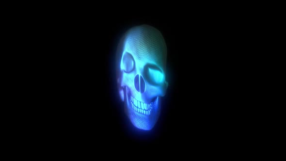 Glowing jelly skull with alpha