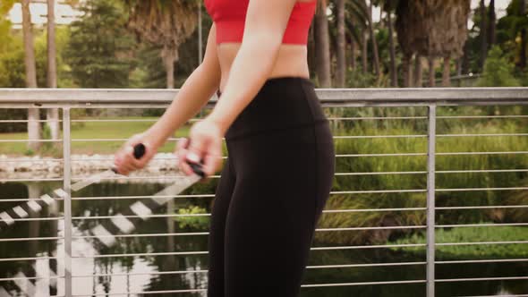 Woman working out in the park