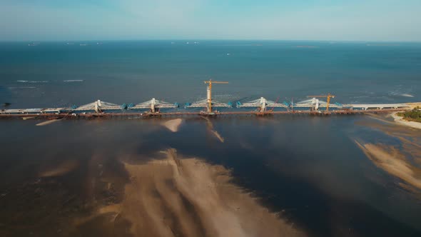 Aerial view of Tanzanite Bridge, Dar es salaam, Tanzania