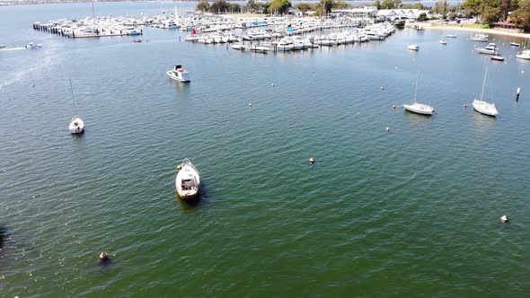 Aerial view of a Marina in Australia