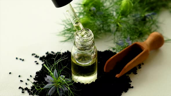 Black Cumin Oil in a Bottle