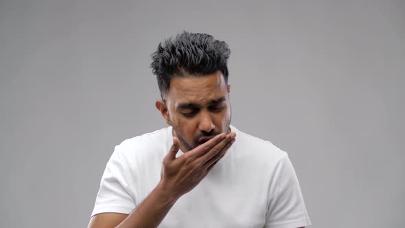 Unhealthy Indian Man Coughing 31