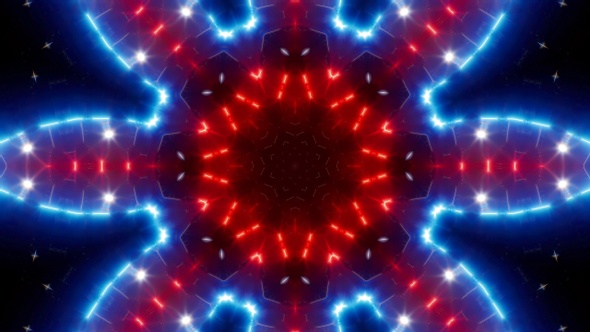 Blinking Red and Blue Led Vj Light Kaleidoscope Loop 4K 03 alt