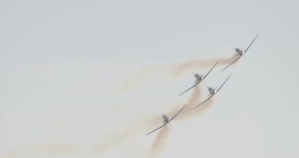 Israeli Air force aerobatics team performing during an airshow