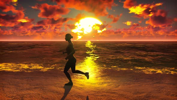 Sportswoman at Sunrise