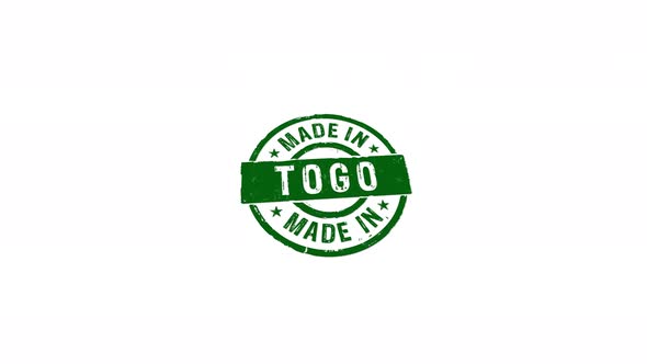 Made in Togo stamp and stamping isolated