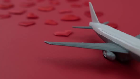 Background with Airplane for Valentine's Day