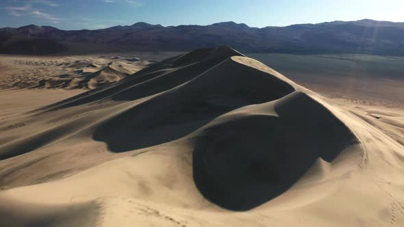 Cinematic Massive Dunes Hills in Golden Soft Light