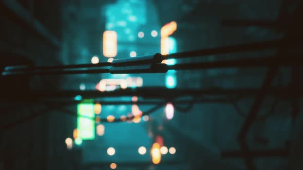 Bokeh Lights on Night Street in Asia alt