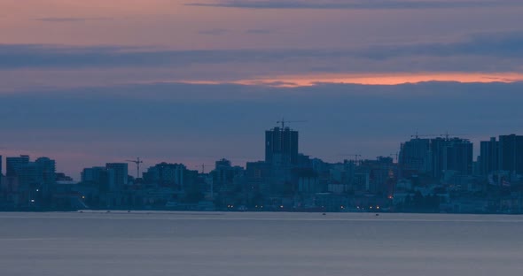 Amazing timelapse of Batumi city skyline. day to night time lapse of Batumi 