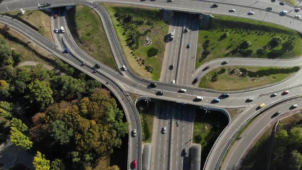 Aerial View of Large Traffic Interchange