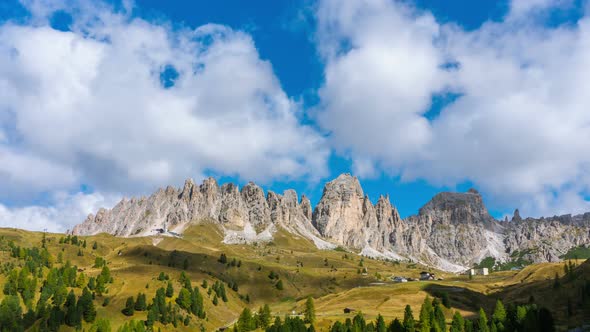 Time Lapse of Dolomites Italy Pizes De Cir Ridge