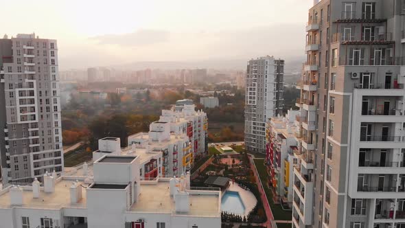 Tilt Up Panorama Apartments Complex In Tbilisi