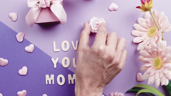 Love you Mom Purple Background for Mother's Day
