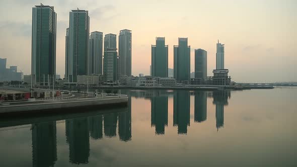 Sunrise at Al Reem Island in Abu Dhabi Cityscape