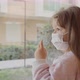 Quarantined Girl Is Looking Through The Window - VideoHive Item for Sale