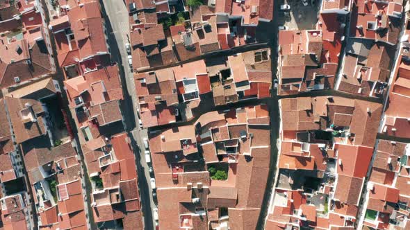 Aerial View of Narrow Winding Streets