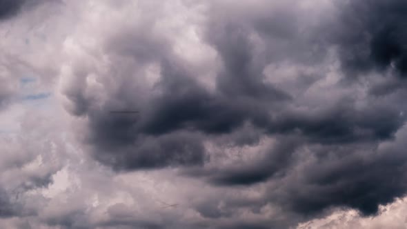 Timelapse of Cumulus Clouds Moving in the Blue Sky