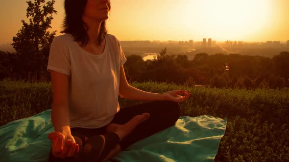 Side View of a Woman Having Yoga Session