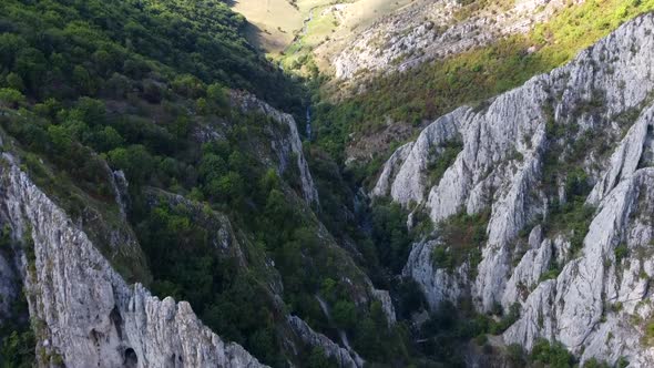 Mountain Rocks At Turda Gorges Aerial View, Romania