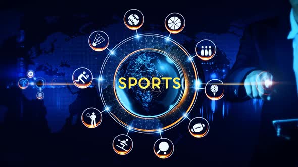 Sports Icon Rotating Wheel Concept alt