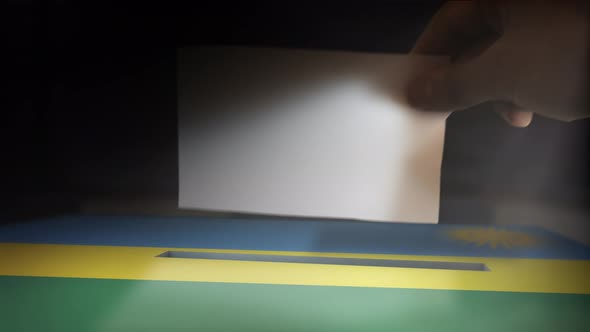 Digital Composite Hand Voting To National Flag OF Rwanda 