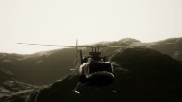 Slow Motion United States Military Helicopter in Vietnam alt