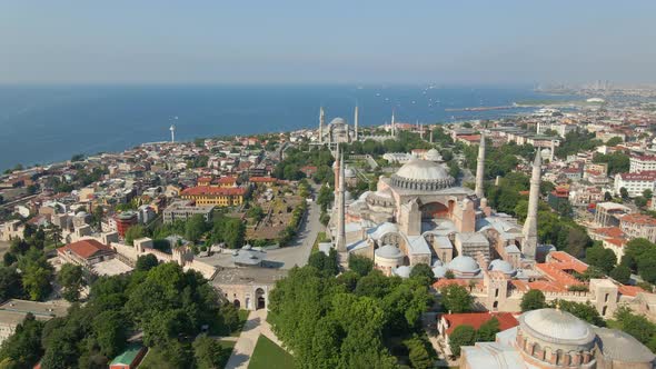 Panning right over Hagia Sophia