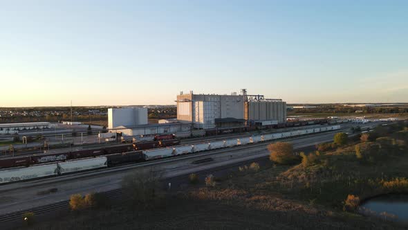 grain silos and train tracks  in Kenosha Wisconsin