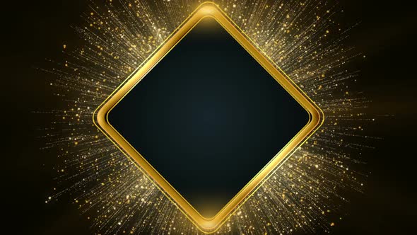 Golden Particles  Bg 3 Rectangle Frame