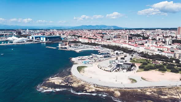 Amazing Aerial View of Livorno Coastline Tuscany