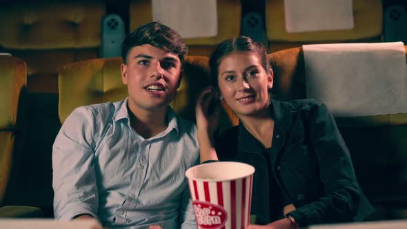 People Audience Watching Movie in Cinema Theater