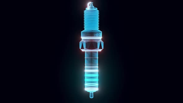 Spark Plug Hologram Rotating Hd