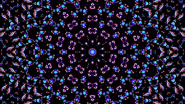 Abstract Kaleidoscope pattern with full colors. Magic mandala. 4k