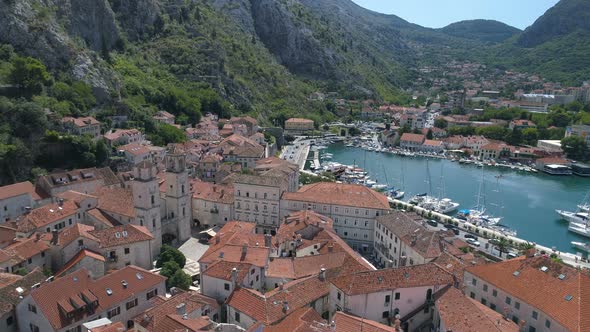 Aerial View of Old Town Kotor, Montenegro