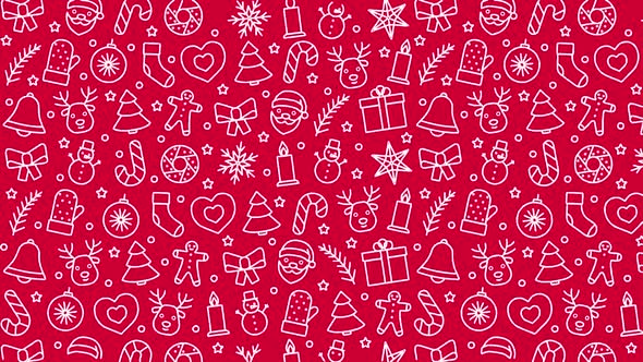 Merry Christmas Cute Doodle Elements Abstract Background