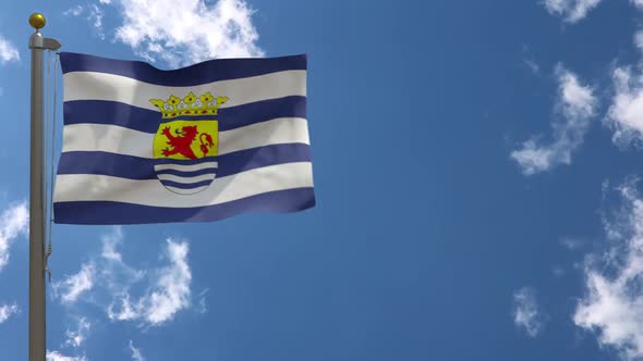 Zeeland Flag (Netherlands) On Flagpole